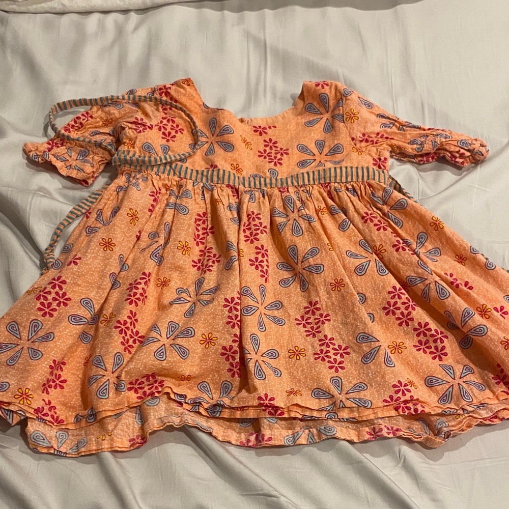 12-18 months Fabindia Orange Floral Kids Dress
